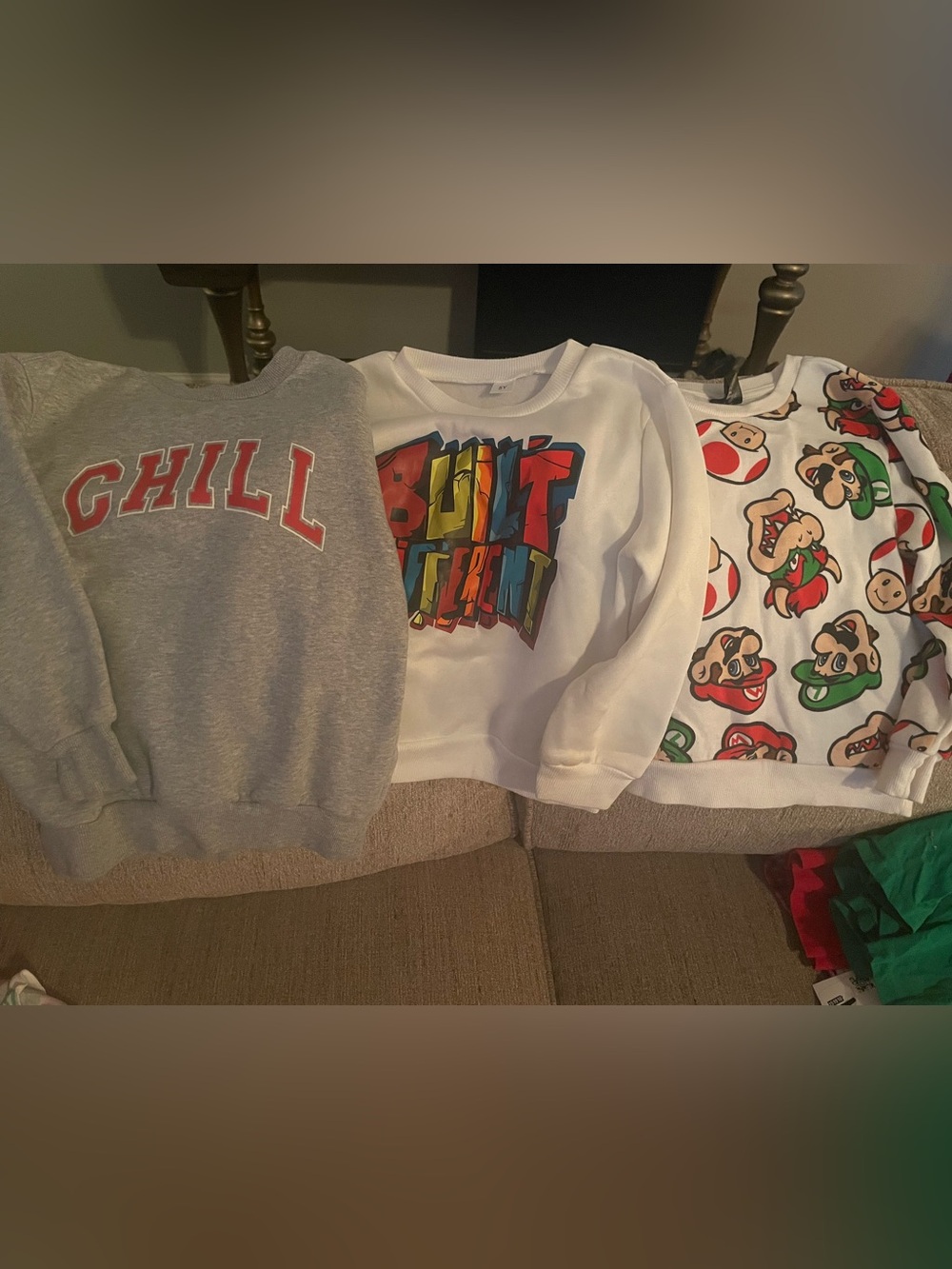 Kids White Graphic Sweatshirt with Colorful Print - 3 sweatshirt lot